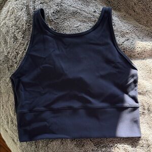 Lululemon Athletica Deep Blue Ribbed Crop Top